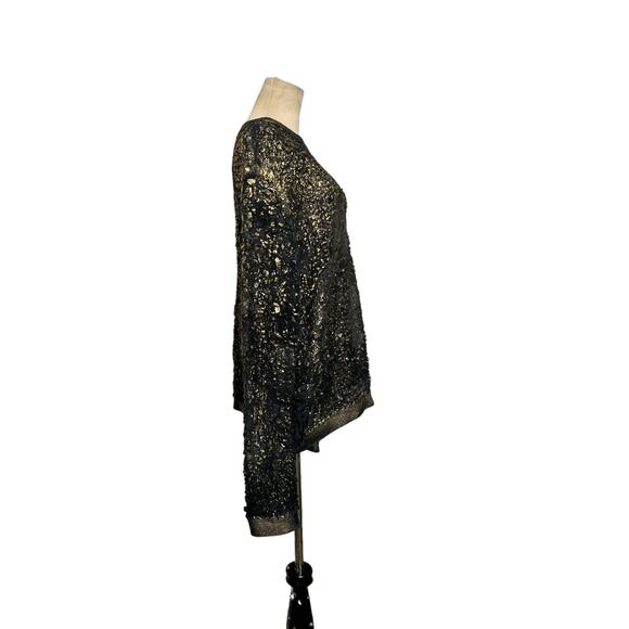 Avant Toi black gold metallic distressed-effect sweater size XL - Picture 5 of 12